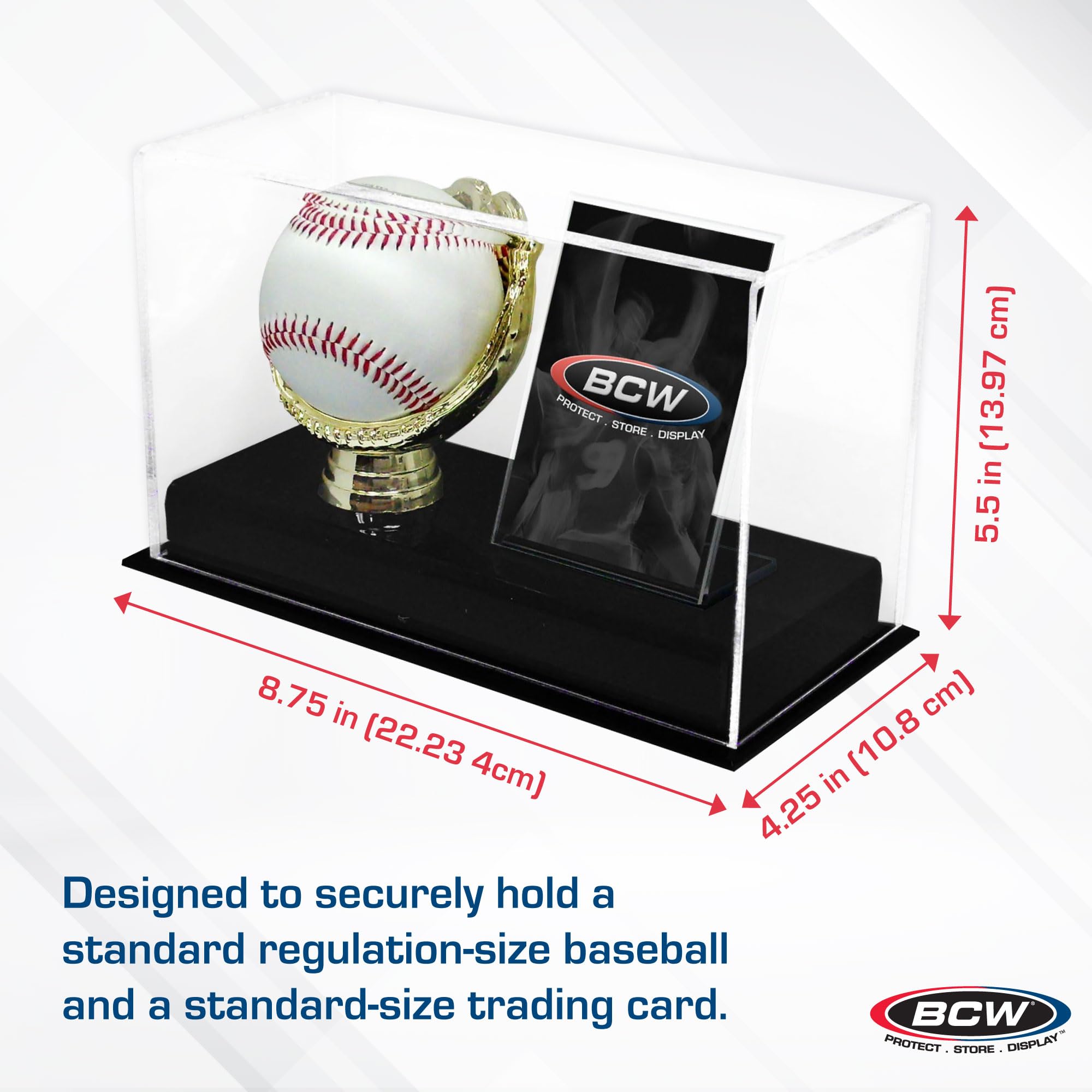 Amazon | BCW Deluxe Acrylic Gold Glove Baseball and Card Display